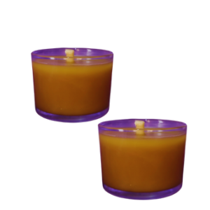 2 Velas no Vidro de Cera de Abelha