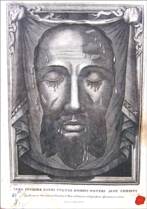 estampa do rosto da sagrada face de jesus de tours na frança